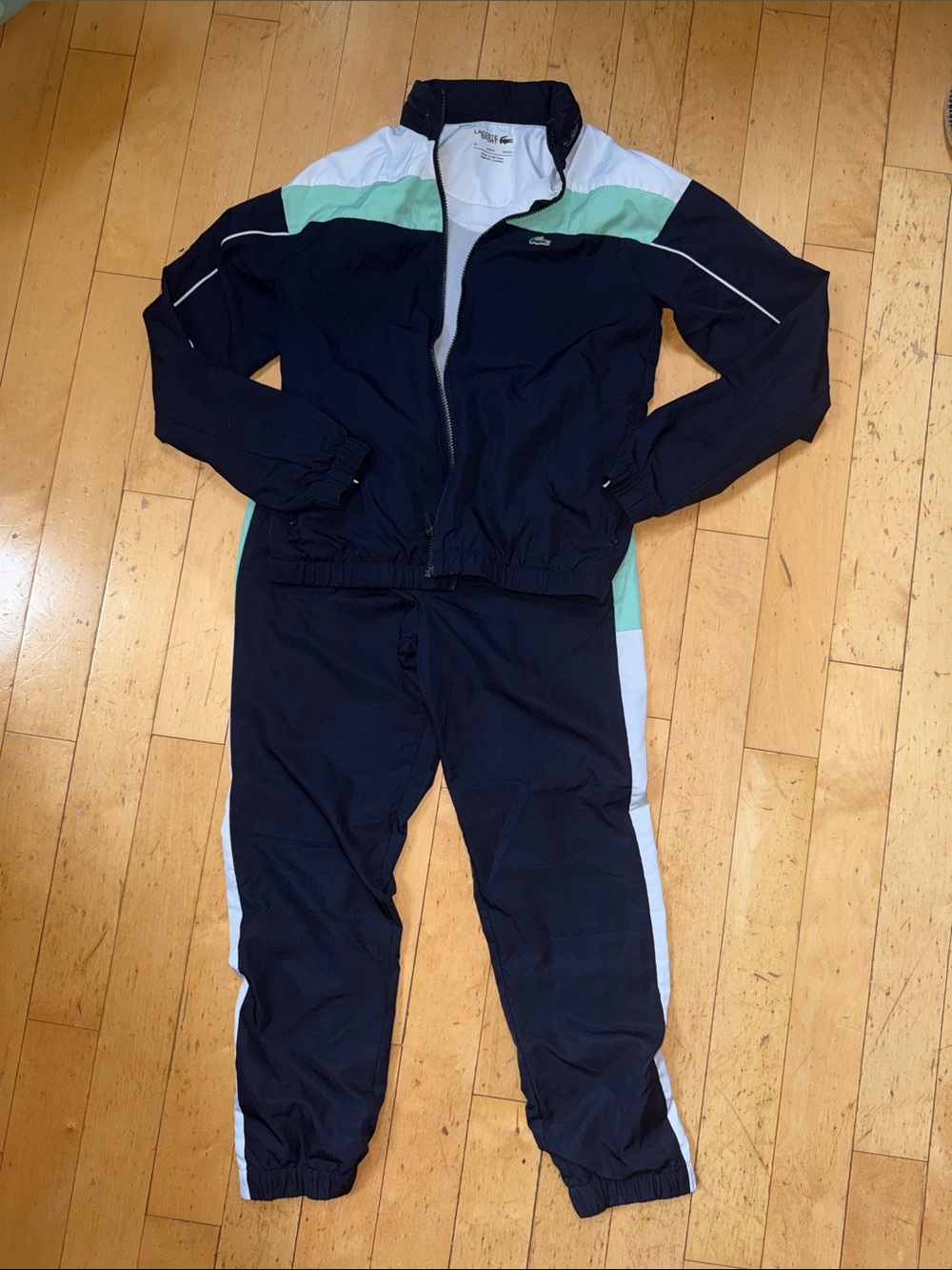 Lacoste Navy, Mint & White Colorblock Track Jacket and Pants